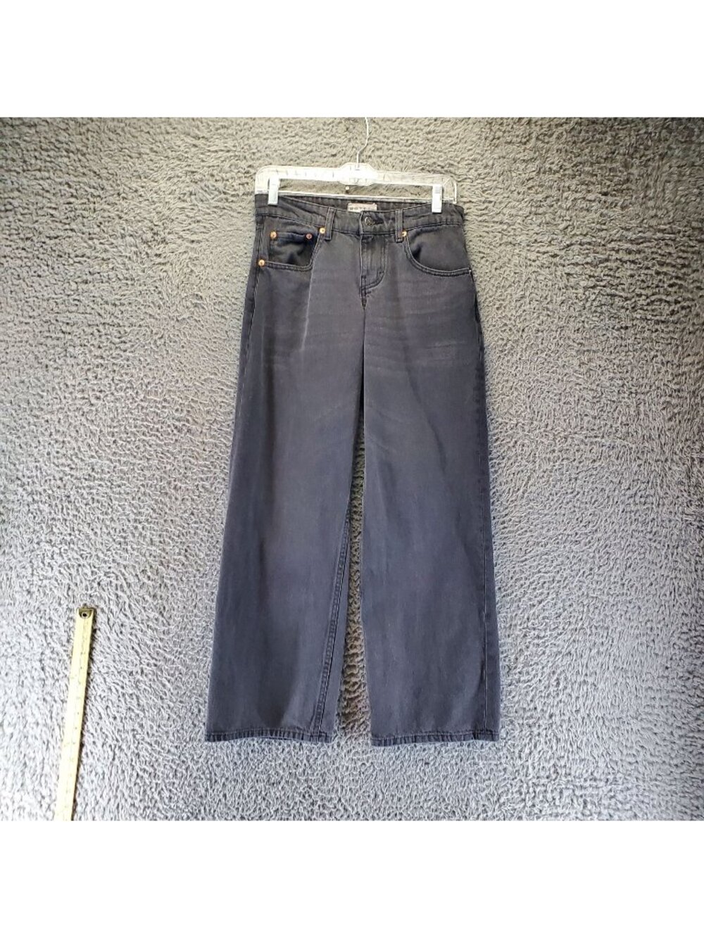 Motel Jeans Womens 26 Black Wide Leg Denim 100% Cotton Loose Fit *Read*